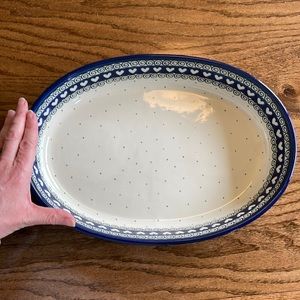 Polish pottery Large Oval Baking Dish